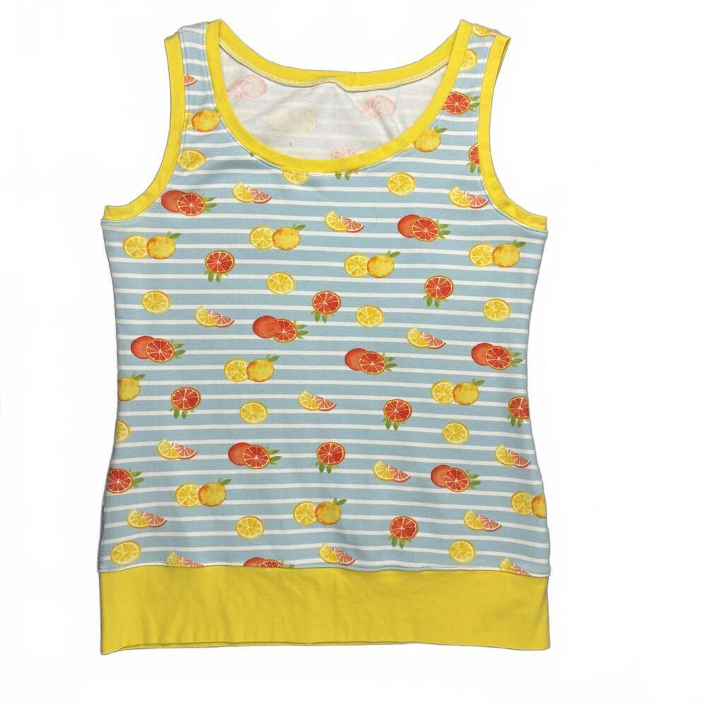 Women's Sleeveless Tank Top with Citrus Fruit Print